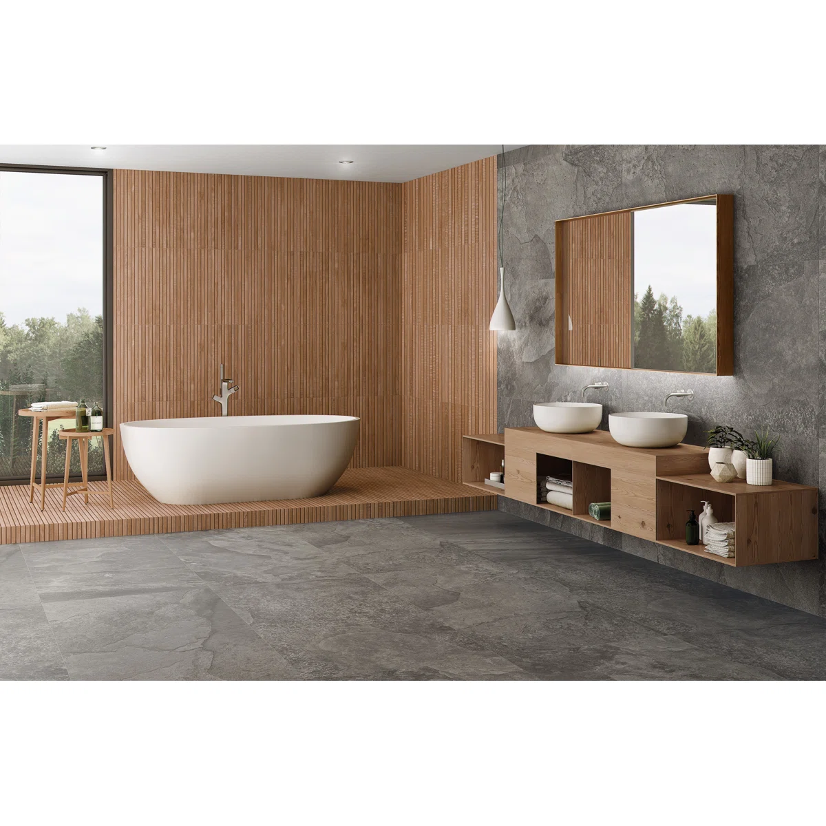 24" x 47" Wood-Look Porcelain Wall & Floor Tile – Durable, Anti-Slip, Water-Resistant Large Format Tile for Modern Homes