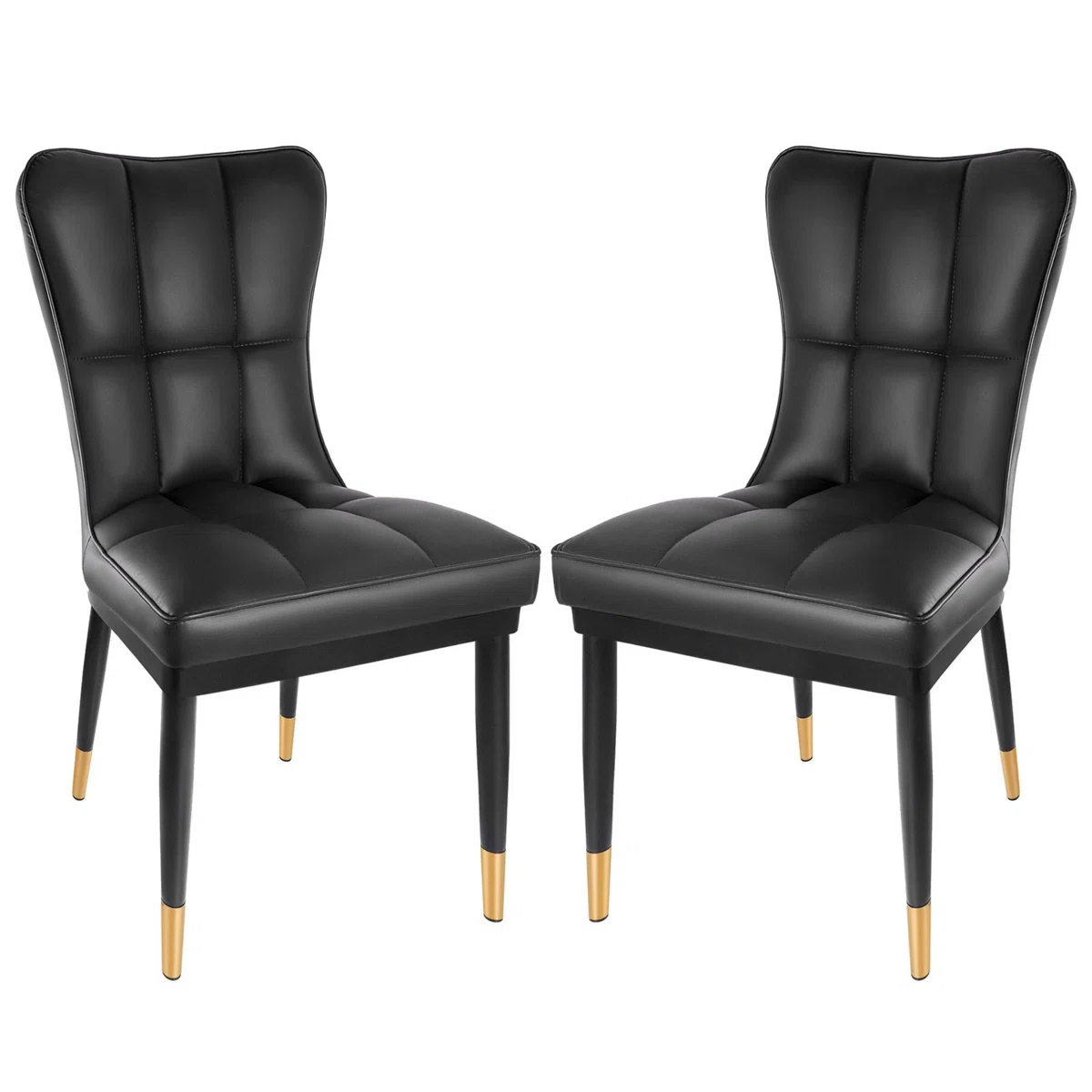 18.9'' H Faux Leather Upholstered Metal Side Chair (Set of 2)
