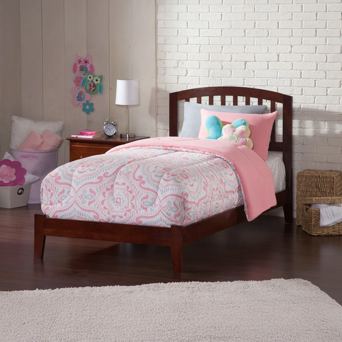 Solid Wood Platform Bed Frame with Headboard – Multi-Size Wooden Bed