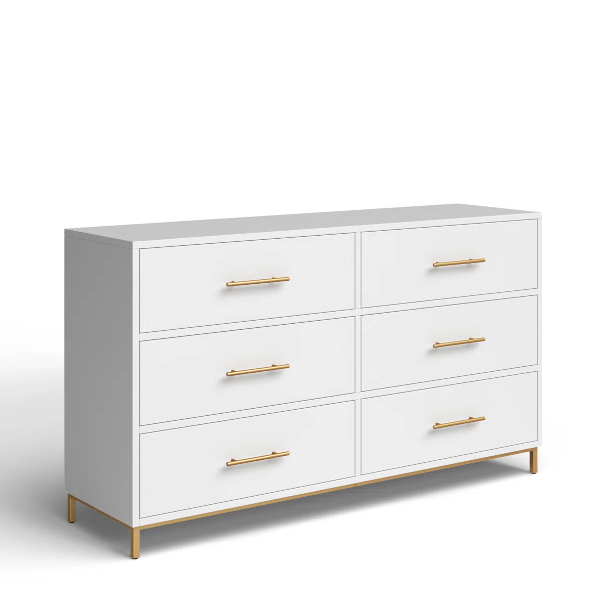 Tommy Tresero High Gloss White Dresser – Modern 4/5 Drawer Chest for Bedroom Storage