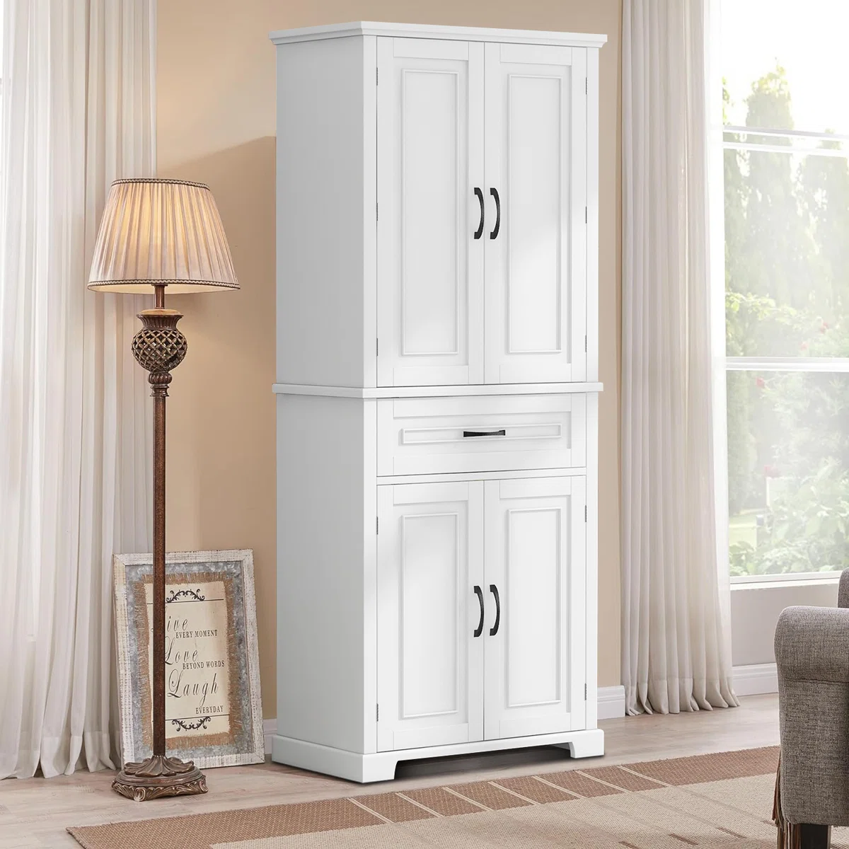 Bretten Modern Freestanding Tall Linen Cabinet with Drawers & Shelves – Bathroom Storage Cabinet with Doors and Anti-Tilt Device