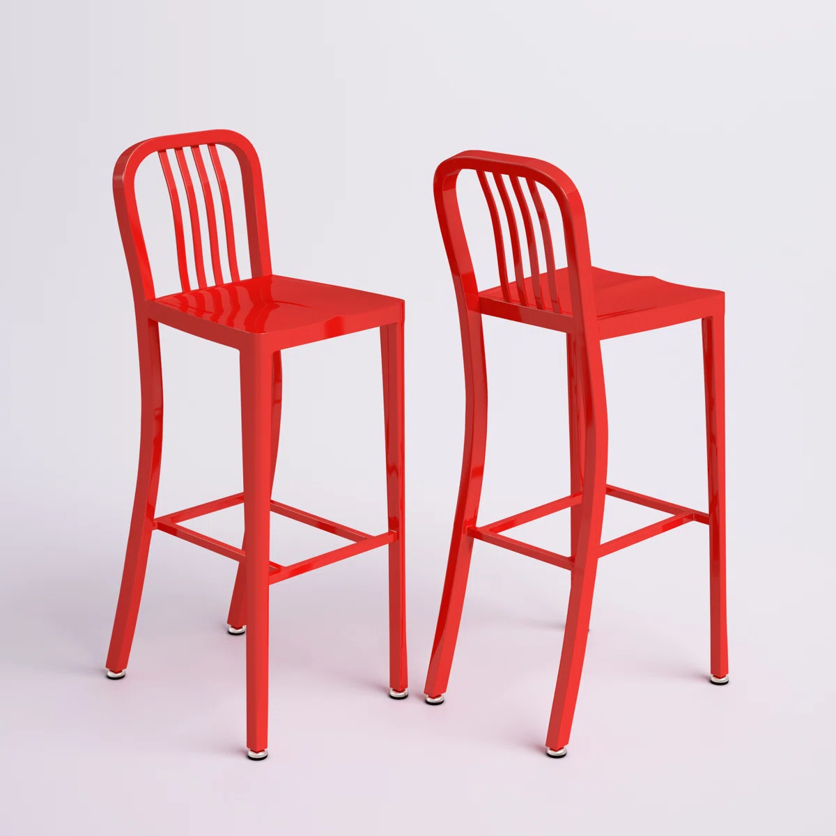 Indoor/Outdoor Commercial Grade Metal Modern Barstools (Set of 2) by Flash Furniture (30" Seat Height) Red