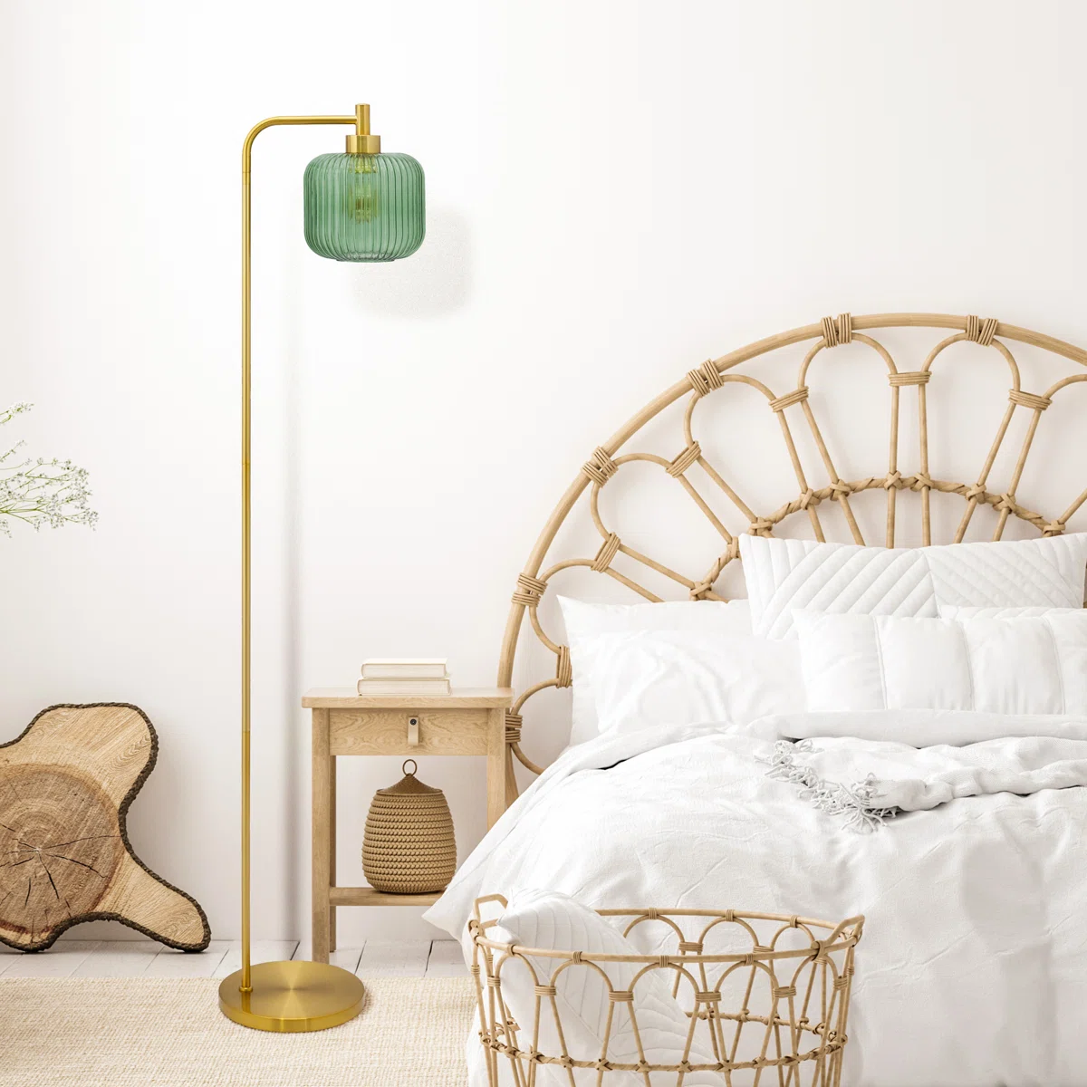 63" Arched Floor Lamp with Green Shade – Gracieleigh Modern Design