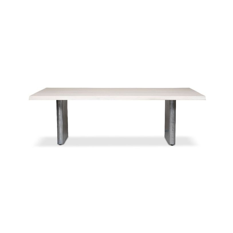 Urbia Brooks White Wash Cast Base Dining Table