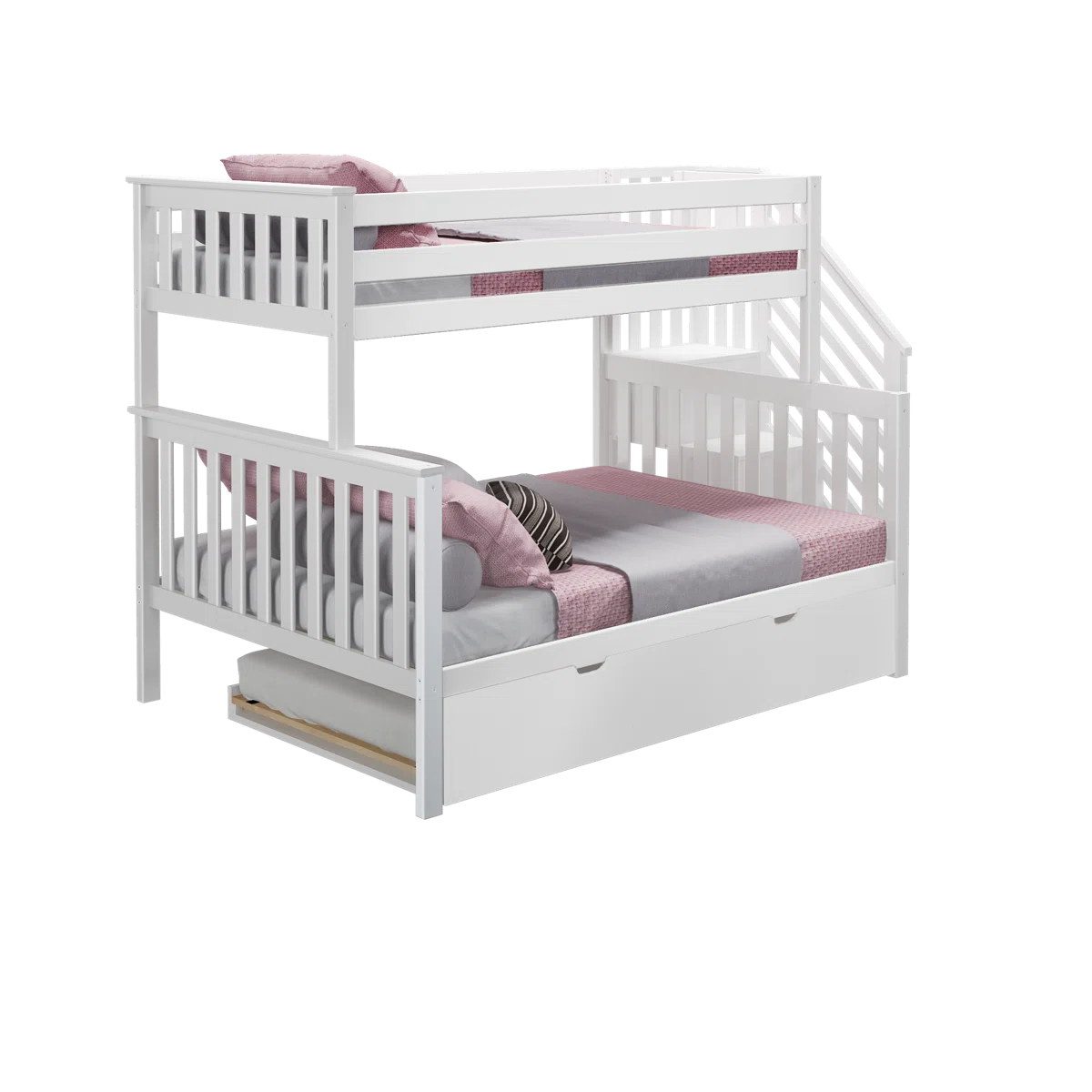 Juliann Twin Over Full Solid Wood Standard Bunk Bed with Trundle by Harriet Bee