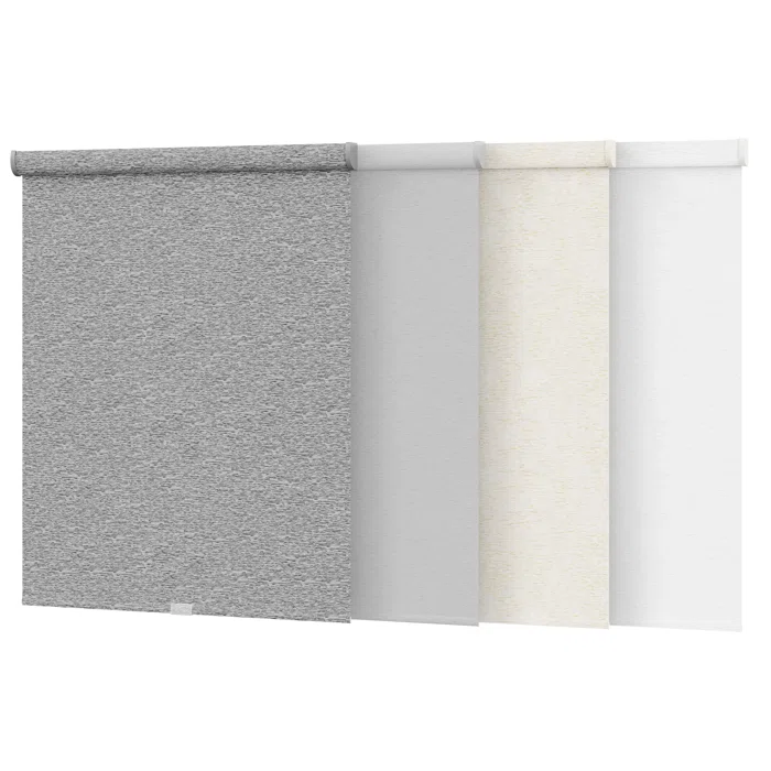 100% Blackout Cordless Roller Shades for Indoor Windows – Medium Gray, Custom Sizes, Thermal-Insulated Polyester, Easy Installation