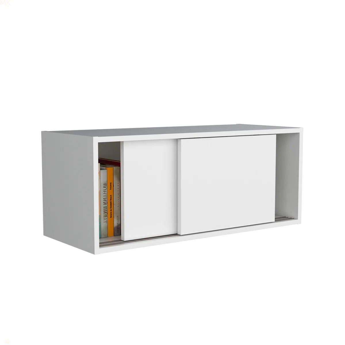 Wall Cabinet with Sliding Doors – Multi-Purpose Wall Shelf Storage Cabinet for Bedroom, Office, Living Room, and Garage