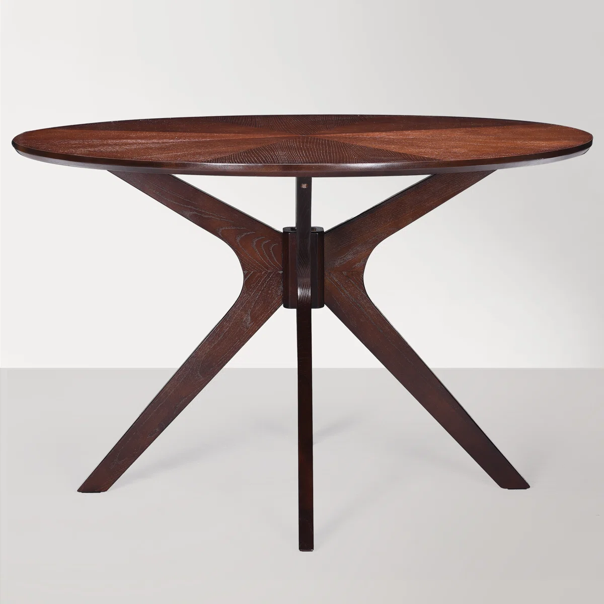 Bergmans 47.2" Round Solid Ash Wood Dining Table – Modern Pedestal Base Dining Table for 4