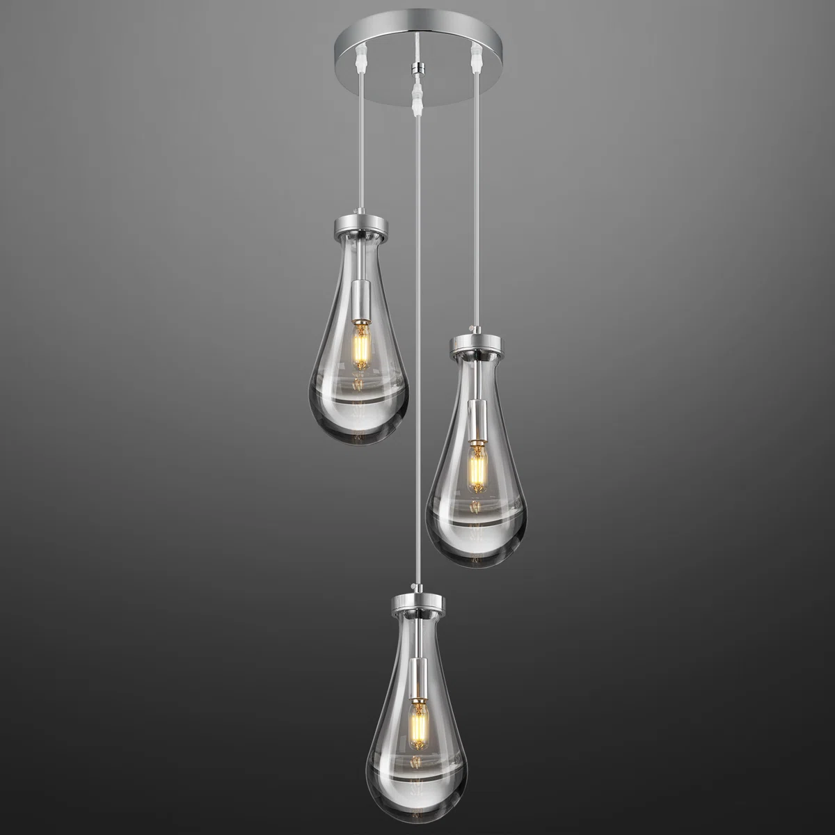 Raindrop Pendant Lights Kitchen Island Teardrop Hanging Light Fixtures Clear Solid Glass Pendant Light For Dining Room Porch Corridor Living Room