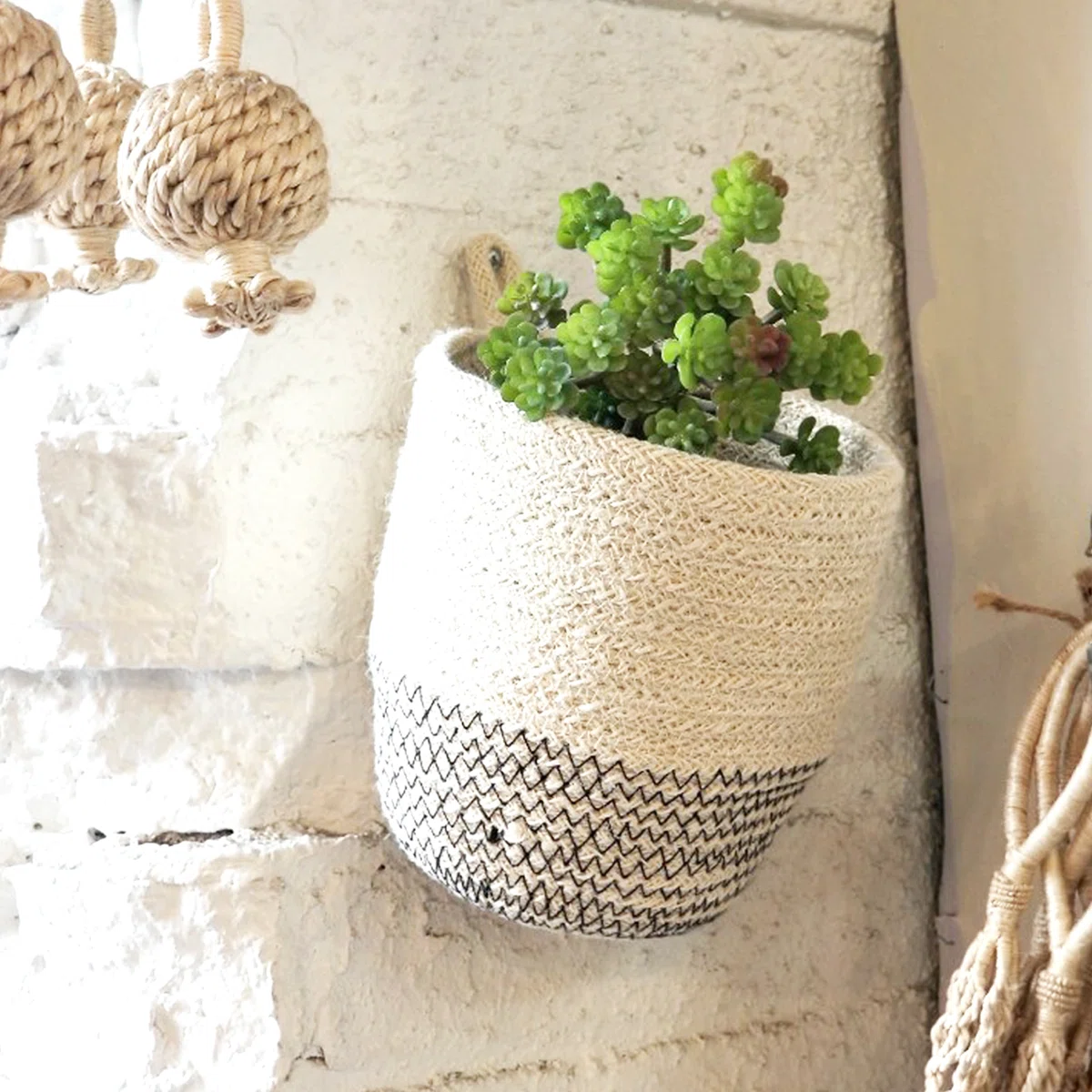 Rosecliff Heights 2-Piece Black Jute Basket Set – Handcrafted Fair-Trade Storage Bins, Eco-Friendly Decorative Organizer Baskets