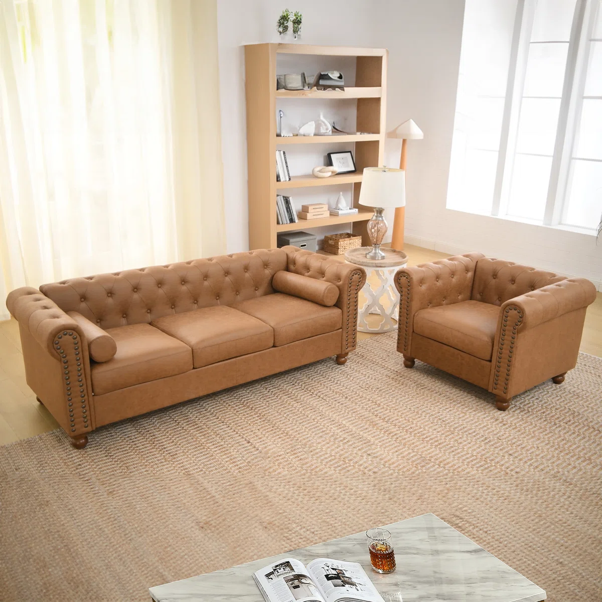 Jhosep 2-Piece Faux Leather Living Room Set – Stylish, Durable & Comfortable Seating for Modern Homes