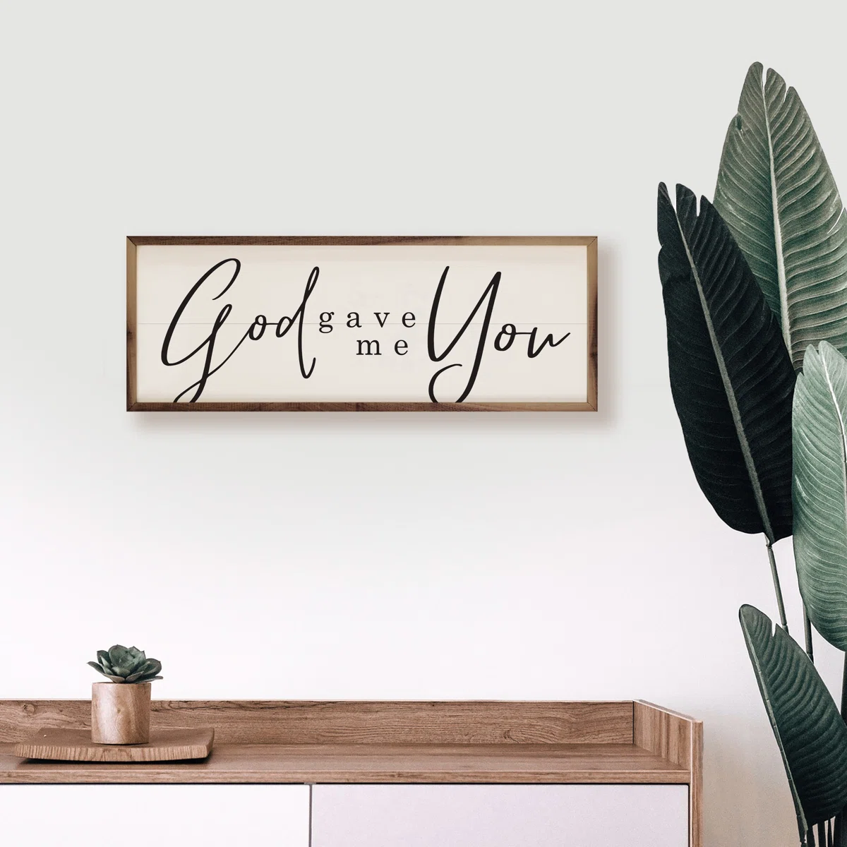 God Gave Me You” Inspirational Wall Art – White, 48 x 16