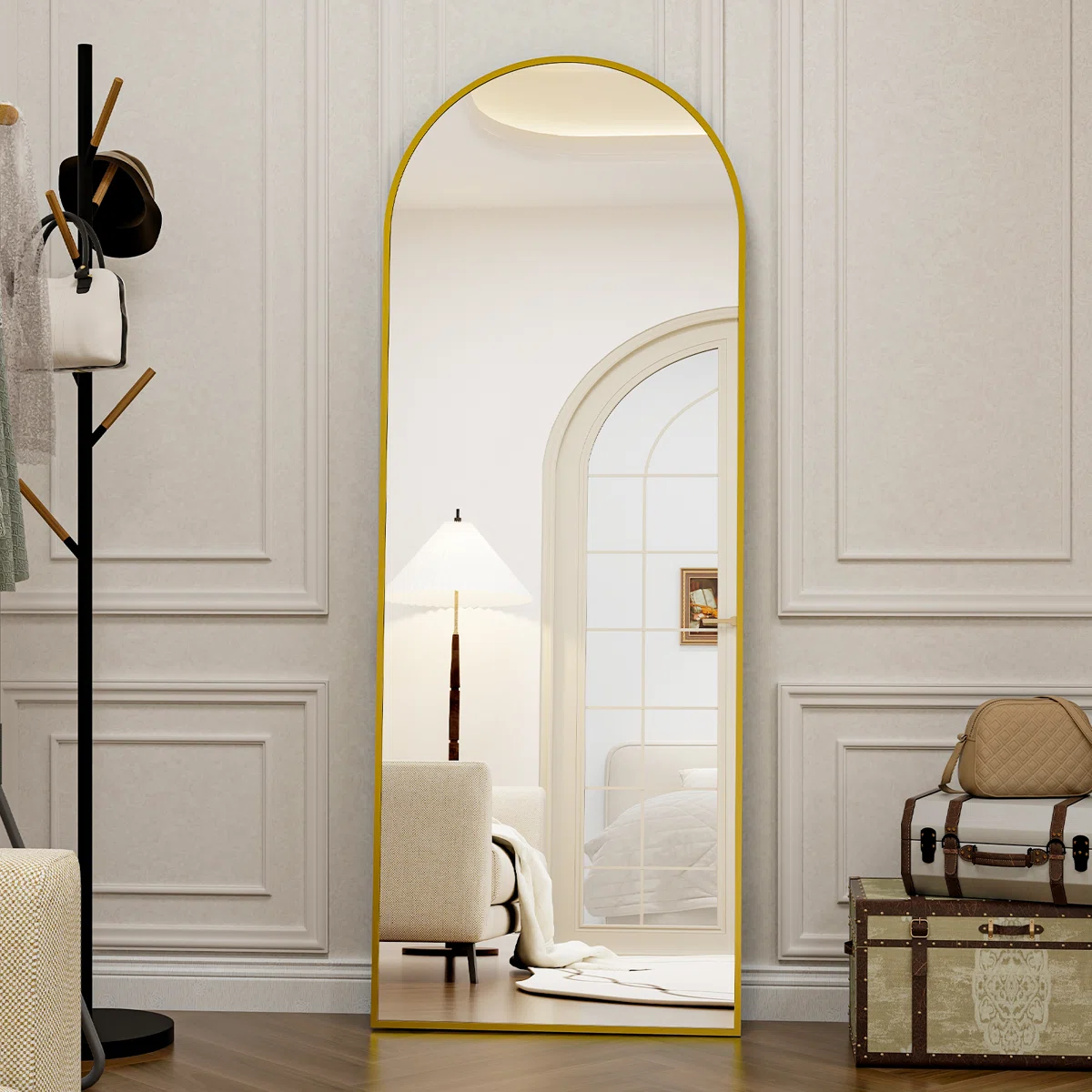 Dronfield Oversized Wall Mirror with Gold Finish – 78 x 35