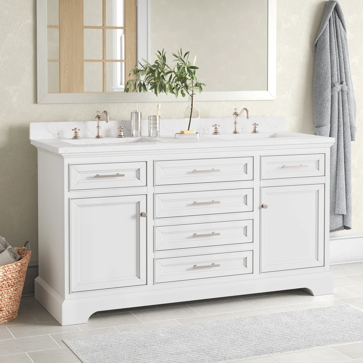 Currahee 60" Double Bathroom Vanity Set