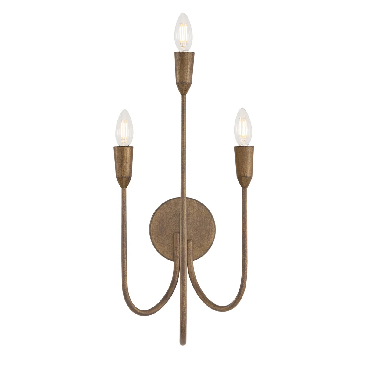 Capital Lighting 10.25" W x 21" H 3-Light Candle Wall Sconce – Mystic Bronze Finish